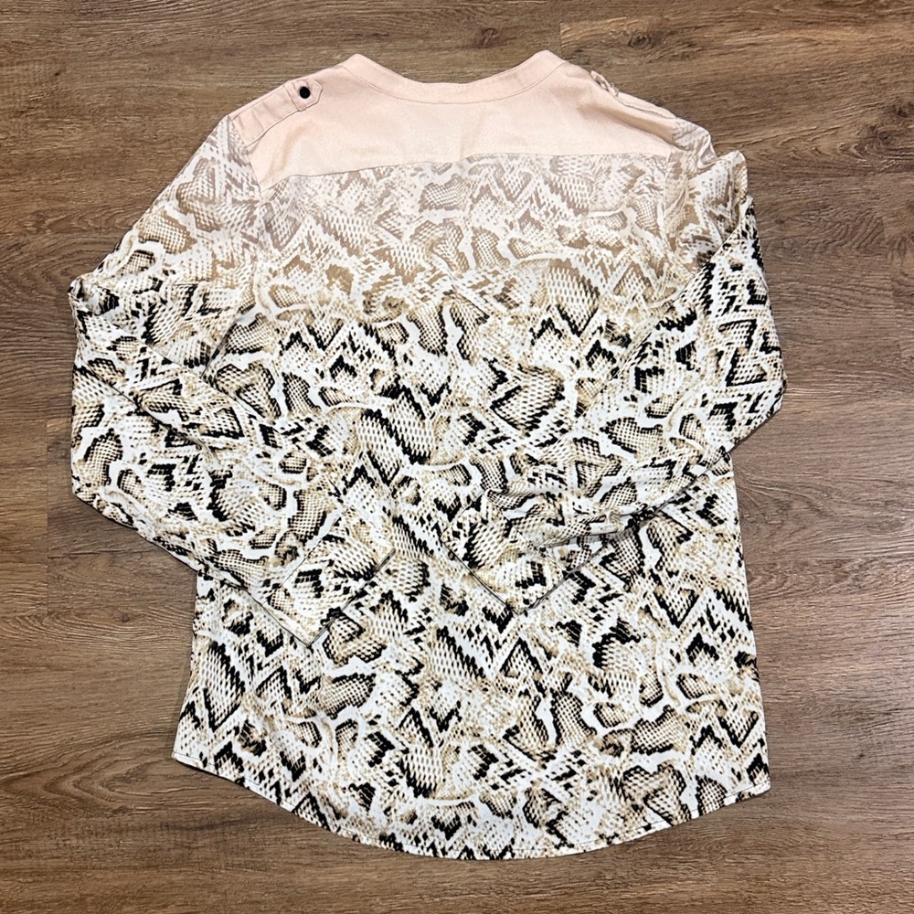 Calvin Klein Snake Print Button-Up Blouse - Picture 9 of 9